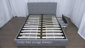 Solid wood box spring required. Dhp Rose Upholstered Bed With Storage Youtube