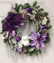Made By Me Purple Christmas Wreath Christmas Flower Arrangements Christmas Wreaths Diy
