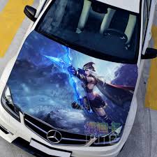 Design any or all of the sides, as you wish. Lol Game Anime Itasha Hood Vinyl Stickers Ashe Engine Cover Decals Sticker On Car Protect Film Auto Accessories Cns216 Car Stickers Aliexpress