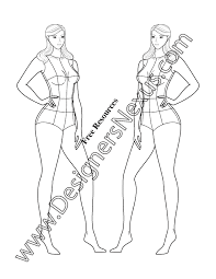 Fashionfinishingschool collection of templates for your next portfolio. Plus Size Female Fashion Croqui Pose Three Quarter View Template V26 Designers Nexus