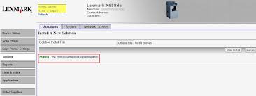 Lexmark United States Unable To Install Solutions Via The Embedded Web Server