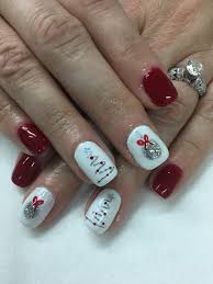 Red Glitter Ornament Christmas Tree Gel Nails Xmas Nails Tree Nails Christmas Gel Nails