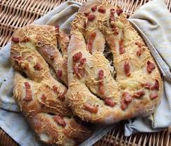 Day Eight On The Advent Calendar Christmas Trees And Bacon Cheese Garlic Fougasse Recipe Recipe Fougasse Recipe Recipes Bacon