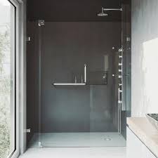 Vigo Pirouette 48 To 54 In X 72 In Frameless Pivot Shower Door In Chrome With Clear Glass And Handle Vg6042chcl54 Shower Doors Frameless Shower Doors Frameless Shower