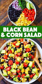 Black Bean And Corn Salad Recipe With Italian Dressing Black Bean And Corn Salad Recipe Corn Salad Recipes Salad Recipes Autumn Salad Recipes
