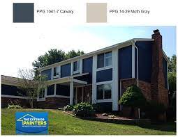 Ppg 1041 7 Calvary With Ppg 1024 4 Moth Gray Exterior Painters House Painting Exterior Paint Colors