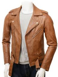 Men S Tan Leather Biker Jacket Shores Biker Jacket For Men Leather Jacket Men Vintage Leather Jacket Brown Leather Jacket Men