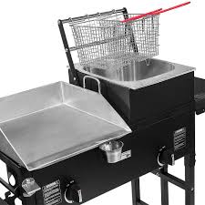 Black And Decker Electric Griddle Replacement Parts Outdoor Gas Propane Double Burner Station With Flat Top Griddle And Deep Fryer Ad Double Sponsore Outdoor Cooking Stove Outdoor Deep Fryer Flat Top Griddle