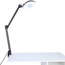 5x Black Desk Magnifier Lamp Table Lamp Swivel Adjustable Clamp Magnifying Light Led For Beauty Manicure Tattoo Skincare Tab Table Lamp Beauty Lamp Desk Lamp