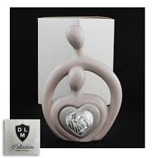€ 50 a € 100. Dlm Statuina In Ceramica Cuore Coppia Sposi Stilizzata Sacra Famiglia Icona Amore Nozze