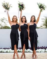 Stellina Dress Bridesmaid Dresses Strapless Midi Bridesmaid Dress Short Black Bridesmaid Dresses