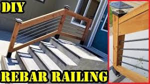 Click the image for larger image size and more details. Diy Custom Rebar Wood Railing For Concrete Stairs Youtube