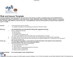 What are the components of an. Free Risk Issue Log Template Xls 158kb 7 Page S