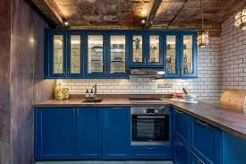 Get free shipping on qualified blue in stock kitchen cabinets or buy online pick up in store today in the kitchen department. 75 Beautiful Industrial Blue Kitchen Pictures Ideas July 2021 Houzz