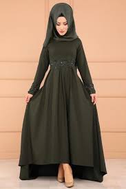 Modaselvim Abiye Gupuru Incili Peplum Abiye Pl839 Haki Elbiseler Peplum Elbise