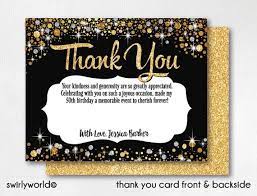 Find unique and stylish birthday thank you cards to suit any occasion. 50 And Fabulous Thank You Cards Gold And Black Thank You Etsy