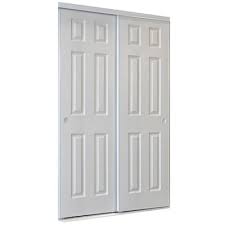 9205c Series White 6 Panel Steel Sliding Closet Door Hardware Included Common 72 In X 80 In Actual 72 In X 80 In