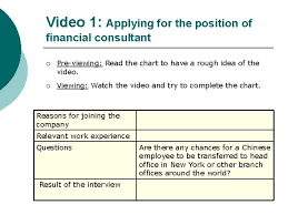 Financial consultant job description template. Unit 1 Job Interview Teaching Objectives After Completing