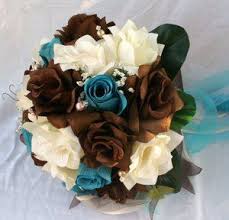 21 Pc Wedding Set Turquoise And Chocolate Brown Ebay Turquoise Wedding Teal Wedding Cake Brown Wedding