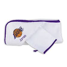 Reinvent your home with beautiful linens, decor, and kitchen accessories from bed bath and beyond. Designs By Chad And Jake Nba Los Angeles Lakers Personalized Hooded Towel Set In White Buybuy Baby