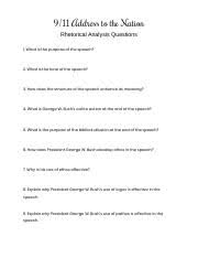 What does address mean in the cambridge english dictionary? 11 Gwb Address To The Nation Comprehension Questions 9 11 Address To The Nation Rhetorical Analysis Questions 1 What Is The Purpose Of The Speech 2 Course Hero