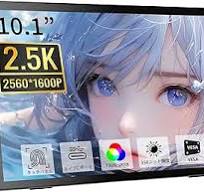 Amazon.co.jp: モニタータッチパネル10.1インチフルHD 2.5K  2560x1600モバイルモニターIPSディスプレイ、HDMI/USB  Cポート、コンピューターPCラップトップのミニポータブルタッチスクリーンSwitch Ras Pi、内蔵スピーカー : パソコン・周辺機器