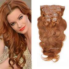 Home wavy clip ins page 1 of 1 filter by: Amazon Com Viviabella Copper Red Body Wave Clip In Hair Extensions 18 Human Hair Brazilian Virgin Hair Double Weft 7 Pcs Lot 120g Set 16 Clips 18 Copper Red Beauty Personal Care