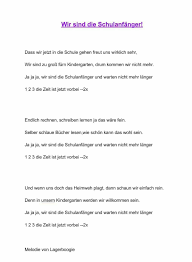 1 Klasse Vorschullieder Gedichte Zum Schulanfang Kindergarten Lieder