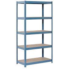 Edsal 72 In H X 36 In W X 18 In D 5 Shelves Steel Storage Shelving Unit In Blue Mr3618wg Bu The Home Depot Steel Shelving Unit Steel Shelving Shelving