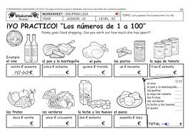 spanish ks2 level 3 ks3 year 7 practising numbers from 1 to 100 food shopping teaching resources