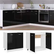 High gloss hdf cabinet for sale. Kitchen Cabinet High Gloss Black 80x46x81 5 Cm Chipboard