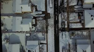 Simple Birds Eye View Of A House Bird S Eye View Of Snow Covered Houses Stock Footage View Snow Bird Eye Birds Eye View Birds Eye Views