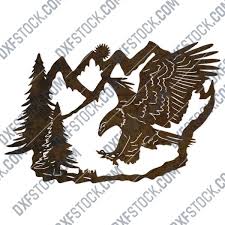 Download Eagle And Pine Tree Vector Decoration Design Files Dxf Svg Eps Ai Cdr Animals Nature Deals Home Decoration Scenes Views Wall Art Dxf Stock