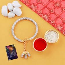 Blank notecards and envelopes stationary set for. Buy Designer Silver Bracelet Kada Bhabhi Rakhi With Roli Chawal And Raksha Bandhan Greeting Card Online Get 77 Off