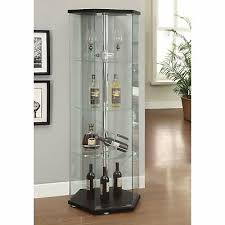 Check spelling or type a new query. Tall Glass Curio Cabinet Showcase Collectibles Display 3 Shelf Modern Black Ebay