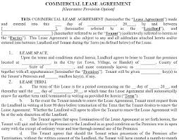 Standard Commercial Lease Form Rental Agreement Commercial Space ...