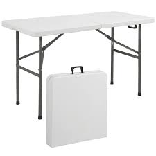 Amazon.com : Best Choice Products 4ft Plastic Folding Table, Indoor Outdoor  Heavy Duty Portable w/Handle, Lock for Picnic, Party, Camping - White :  Folding Patio Tables : Patio, Lawn & Garden
