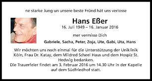 Wir hausmeisterservice esser sind ein eigenständiger hausmeisterservice aus köln. Traueranzeigen Von Hans Esser Wirtrauern