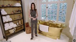 Keeping up with the kardashians is no easy feat, but one designer took on the challenge by. Kendall Jenner Shows Off Home Which Includes Gold Bathtub Daily Mail Online