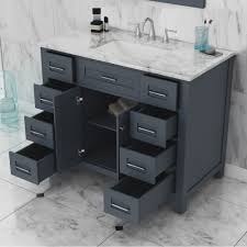By ordering the cabinet only, you are able to personalize each component to the design of your bathroom. Alya Bath Norwalk 42 Inch Bathroom Vanity In Gray With Carrera Marble Top