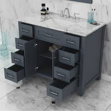 Update your bathroom with stylish and functional bathroom vanities, cabinets, and mirrors from menards®. Alya Bath Norwalk 42 Inch Bathroom Vanity In Gray With Carrera Marble Top
