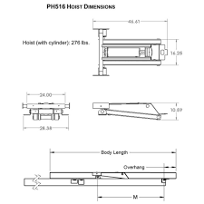 8 Ton 16 000 Lb Hydraulic Power Hoist Dimensions Model Ph516 Premium Supply Dump Trailers Hoist Dump Body