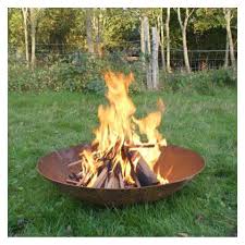 Brasero Acier Corten Rond 80cm Foyer Jardin Feu De Bois Acier Corten