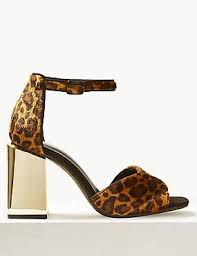 Wide Fit Animal Print Statement Heel Sandals Party Shoes Shoes Women Shoes