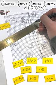 This Thanksgiving Themed Graphing Linear Equations Activity Will Strengthen Your Stud High School Math Activities High School Math Lesson Plans Math Activities