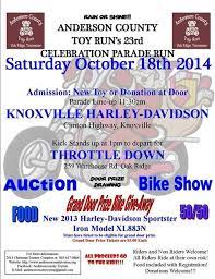 Knoxville Tn Oct 18 2014 Annual Anderson County Toy Run All Proceeds To To The Kids Http Www Cyc Motorcycle Events Childrens Charities Charity Events