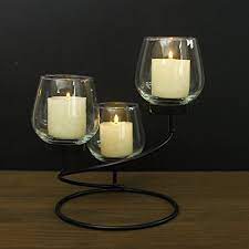 This simple and modern holder can hold pillar candles up in 4 i. Adeco Hd0061 Metal Candle Holder With Clear Glass Holds 3 Pillar Candles Black Find Out More About The Grea Metal Candle Holders Candle Holders Metal Candle