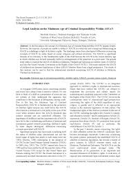 The legal working age is the minimum age required by law for a person to work, in each country or jurisdiction. Pdf Legal Analysis On The Minimum Age Of Criminal Responsibility Within Asean