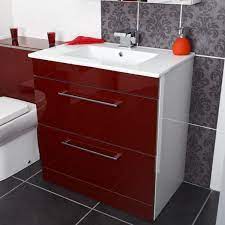 Bathroom mirror cabinets can be a great option to offer extra storage in a bathroom or contribute to a. Icona Collection Red Floorstanding Vanity Unit Basin 760mm Width Icona Collection Bathroom Red Bathroom Vanity Units Vanity Units