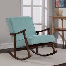 Modern Rocking Chair Rocker Mid Century Chairs Retro Cool Aqua Blue Nursery Baby Rocking Chair Wooden Rocking Chairs Rocker Chairs